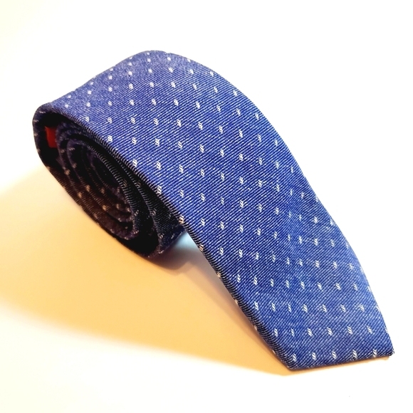 Original Penguin Necktie Blue Geometric Pattern Skinny Neck Tie 56x2.25" - Picture 1 of 5